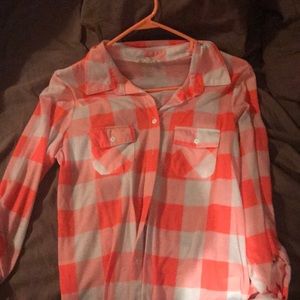 Flannel top size large